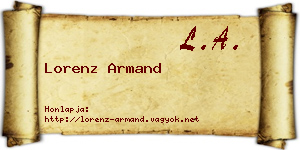 Lorenz Armand névjegykártya